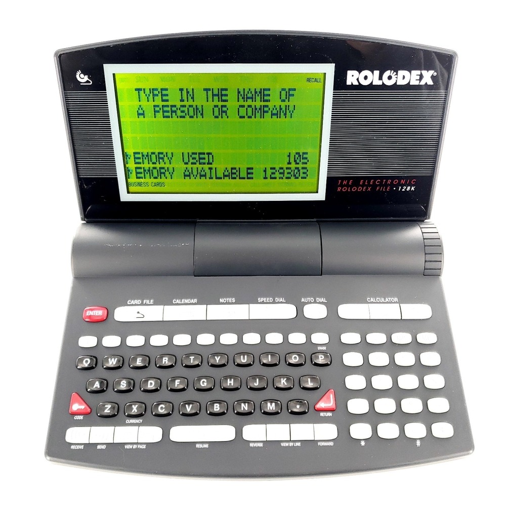 Vtg 1992 Rolodex 128K EL128K Electronic Desktop Organizer Tested & Works